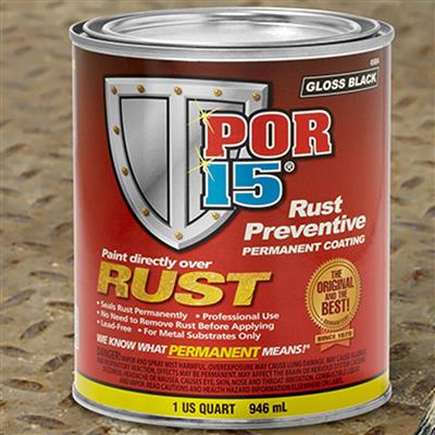 POR-15 45008 Gloss Black Rust Preventive Paint - Pint